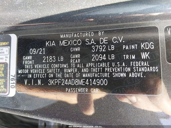 2021 KIA FORTE LXS