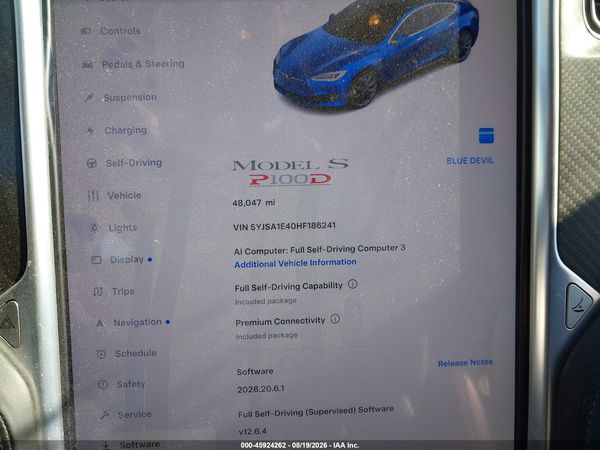 2017 TESLA MODEL S 100D/60D/75D/90D/P100D