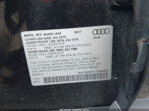 2018 AUDI Q5 — I9
