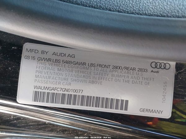 2016 AUDI A7 3.0T PREMIUM PLUS