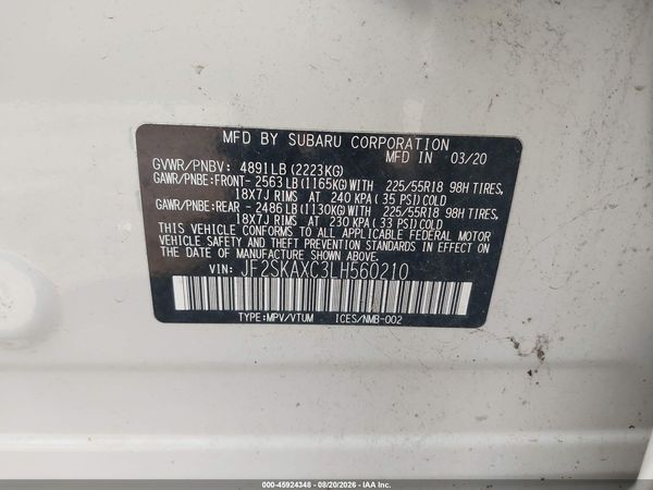 2020 SUBARU FORESTER TOURING