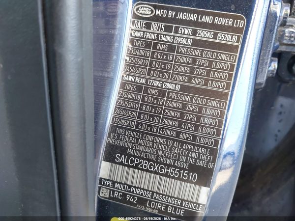 2016 LAND ROVER DISCOVERY SPORT SE