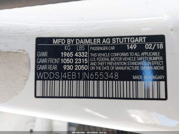 2018 MERCEDES-BENZ CLA 250 CLA250