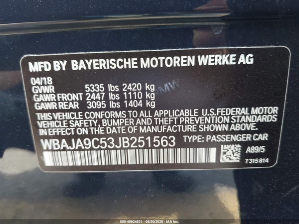 2018 BMW 530E IPERFORMANCE
