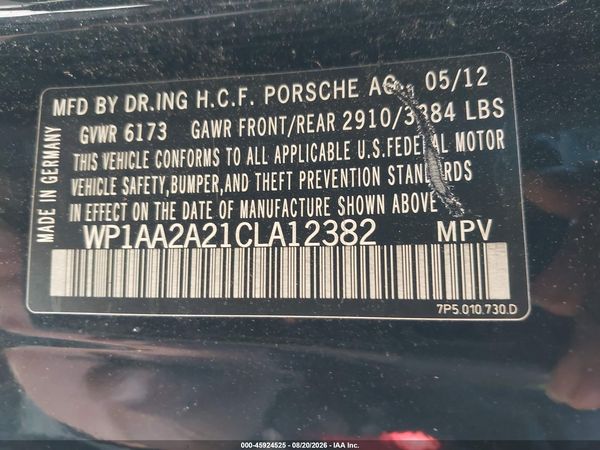 2012 PORSCHE CAYENNE