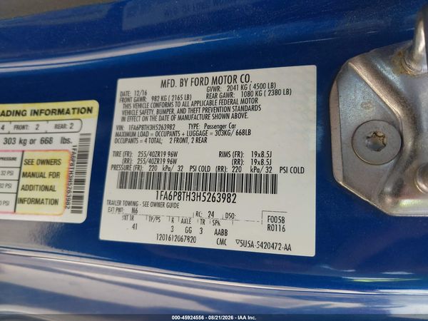 2017 FORD MUSTANG ECOBOOST