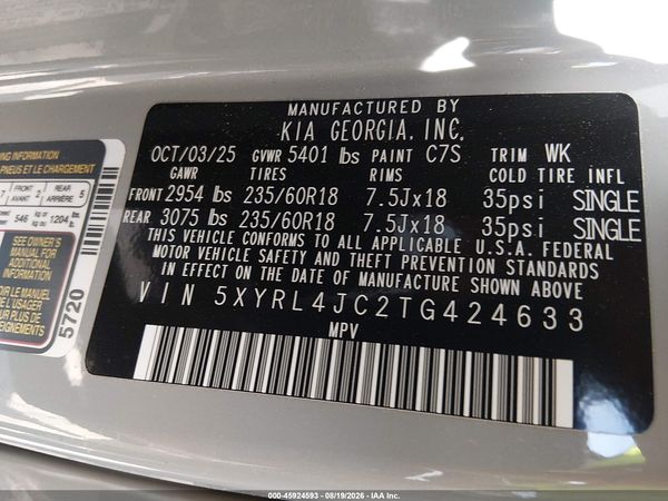 2026 KIA SORENTO S