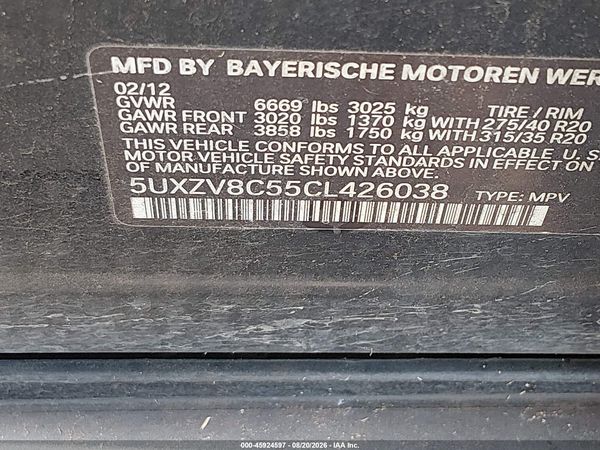 2012 BMW X5 XDRIVE50I