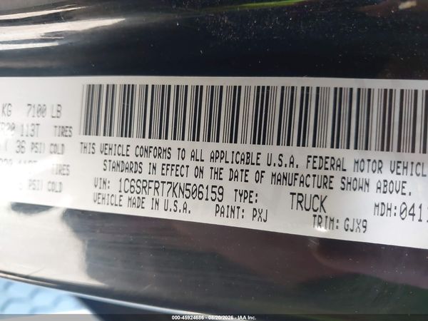2019 RAM 1500 LARAMIE  4X4 6'4 BOX