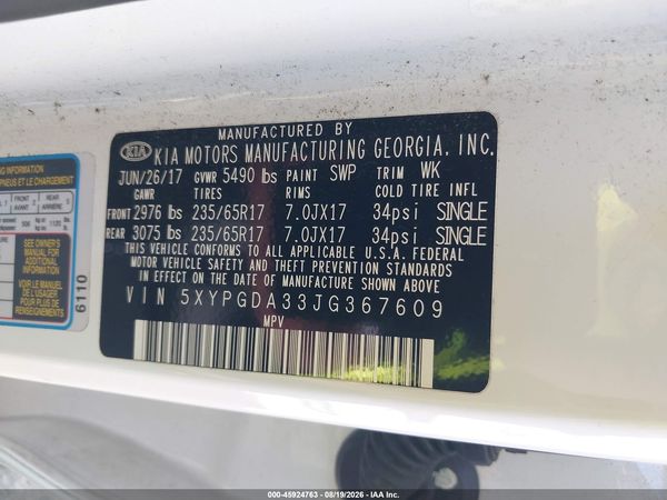 2018 KIA SORENTO 2.4L LX