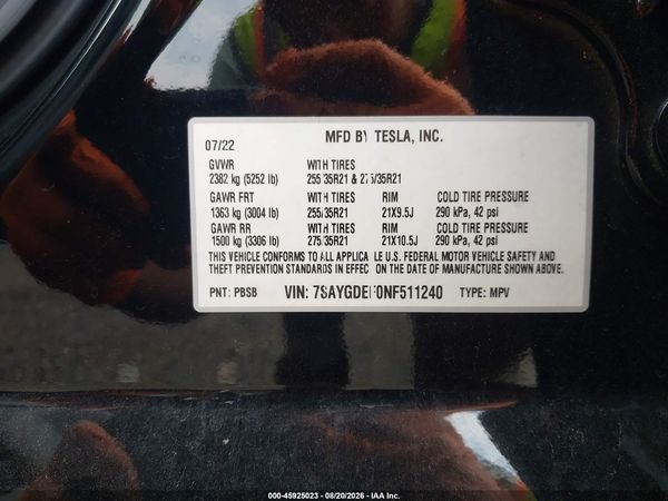 2022 TESLA MODEL Y