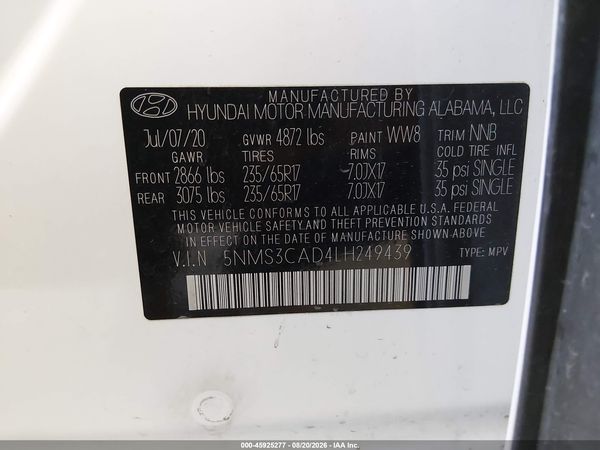 2020 HYUNDAI SANTA FE SEL