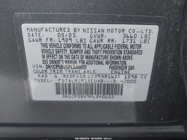 2023 NISSAN KICKS S XTRONIC CVT