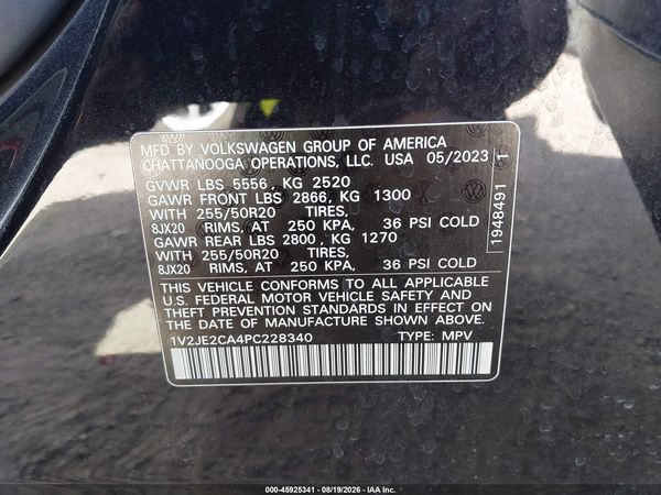 2023 VOLKSWAGEN ATLAS CROSS SPORT 3.6L V6 SE W/TECHNOLOGY — I9