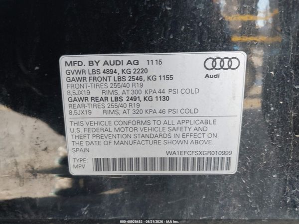 2016 AUDI Q3 2.0T PREMIUM PLUS — I9