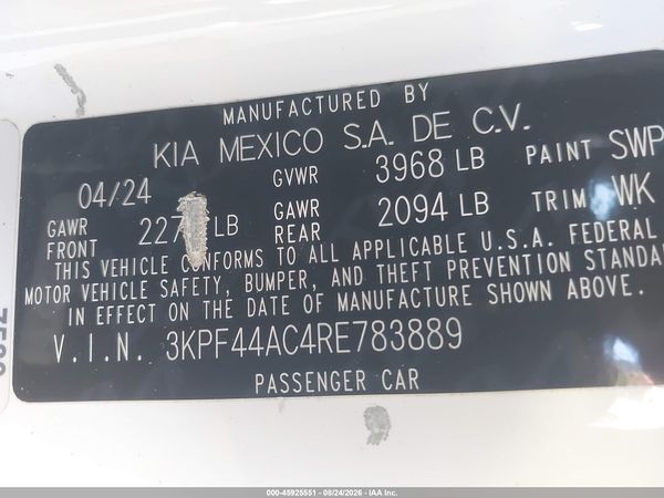 2024 KIA FORTE GT