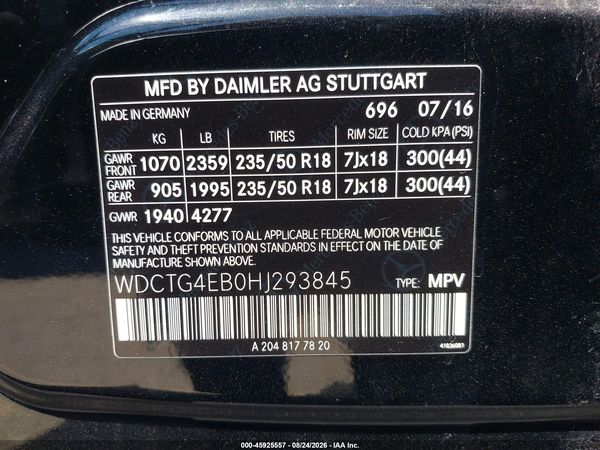 2017 MERCEDES-BENZ GLA 250 GLA250 — I9