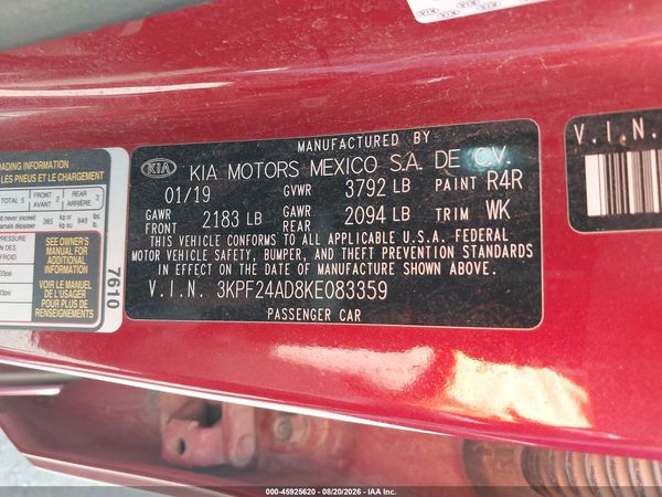2019 KIA FORTE LXS