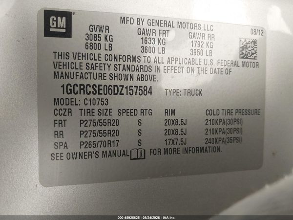 2013 CHEVROLET SILVERADO 1500 LT — I9