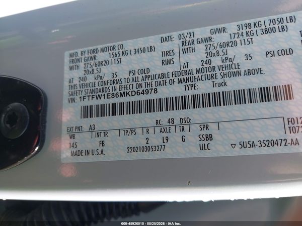 2021 FORD F-150 XLT