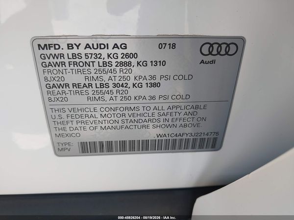 2018 AUDI SQ5 3.0T PREMIUM PLUS