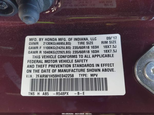 2017 HONDA CR-V EX