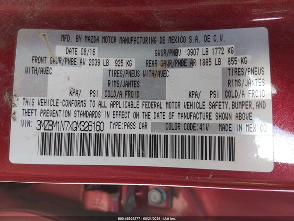 2016 MAZDA MAZDA3 I GRAND TOURING