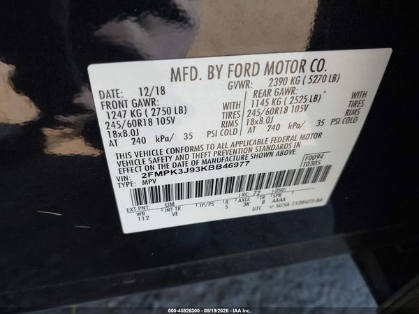 2019 FORD EDGE SEL