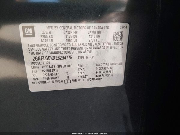 2014 CHEVROLET EQUINOX LT — I9