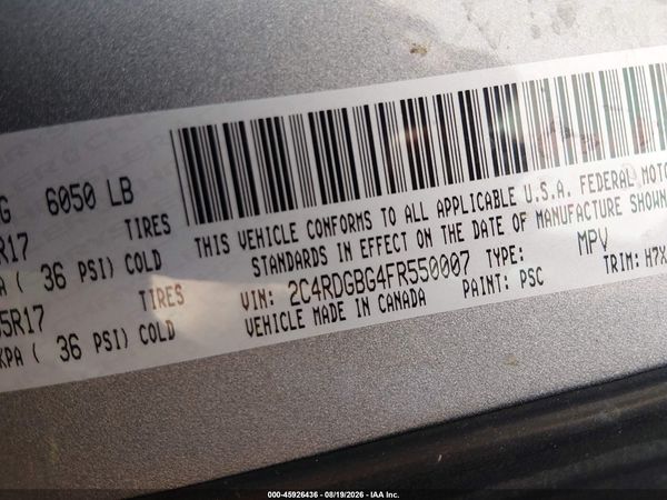 2015 DODGE GRAND CARAVAN AMERICAN VALUE PKG
