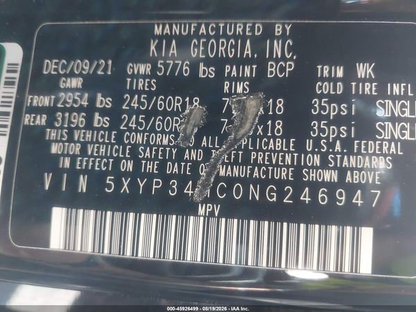 2022 KIA TELLURIDE EX — I9