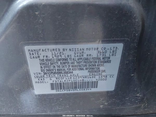 2021 NISSAN KICKS S XTRONIC CVT — I9