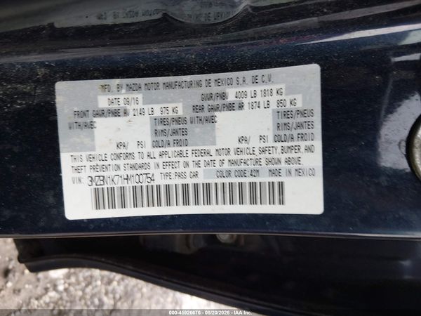 2017 MAZDA MAZDA3 SPORT