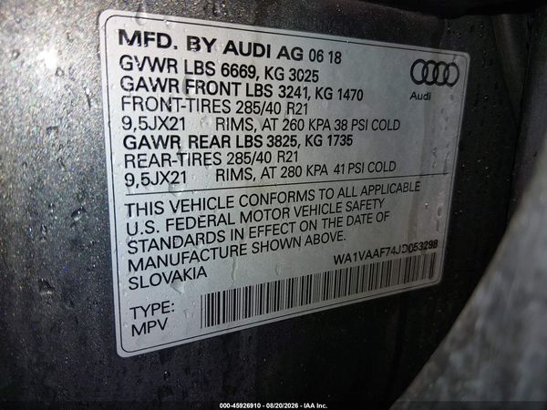 2018 AUDI Q7 3.0T PREMIUM