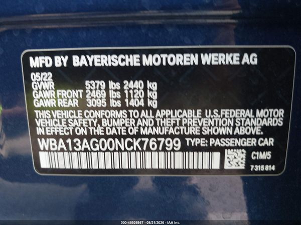 2022 BMW 530E — I9