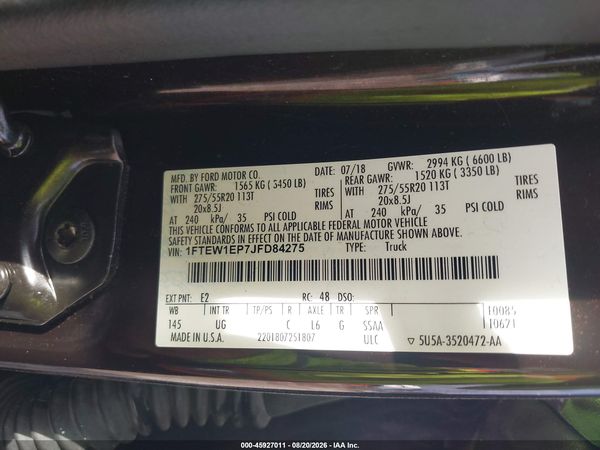 2018 FORD F-150 XLT