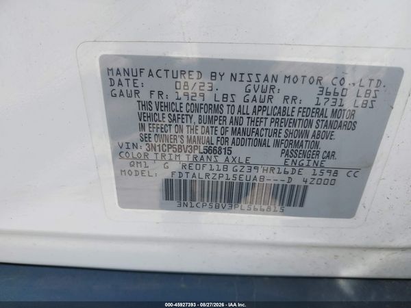 2023 NISSAN KICKS S XTRONIC CVT — I9
