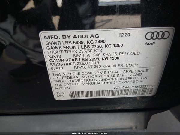 2021 AUDI Q5 — I9