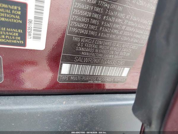 2016 LAND ROVER RANGE ROVER SPORT