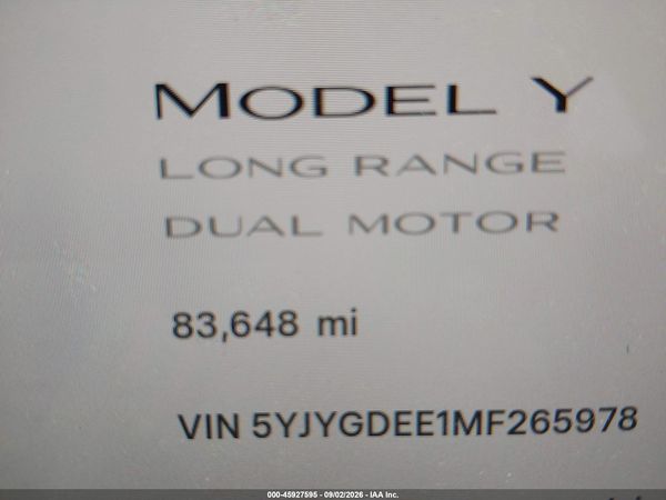 2021 TESLA MODEL Y
