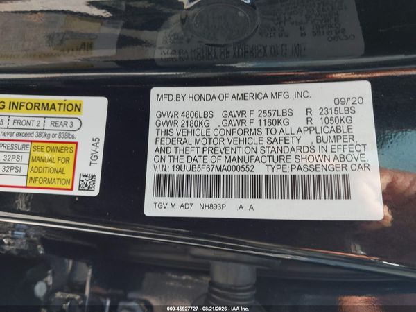2021 ACURA TLX ADVANCE PACKAGE — I9