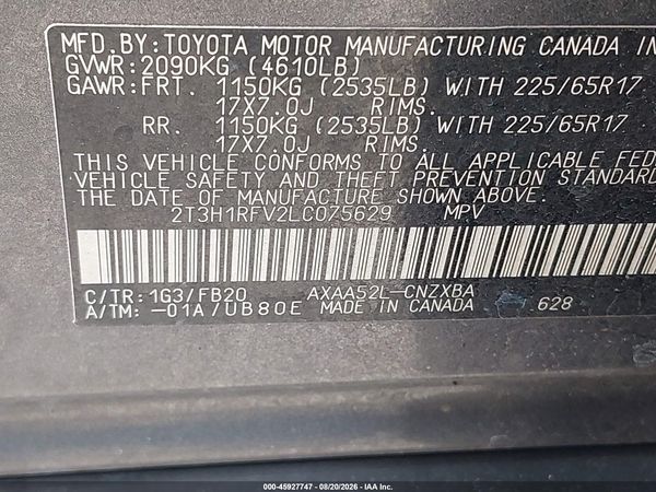 2020 TOYOTA RAV4 LE