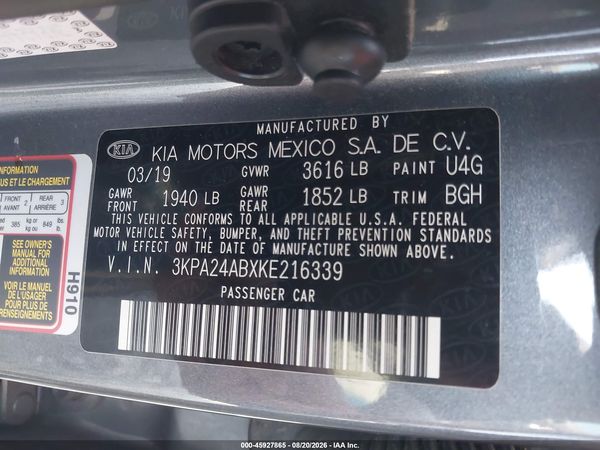 2019 KIA RIO S