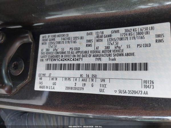 2019 FORD F-150 XLT