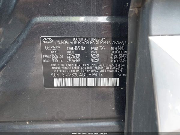 2020 HYUNDAI SANTA FE SE