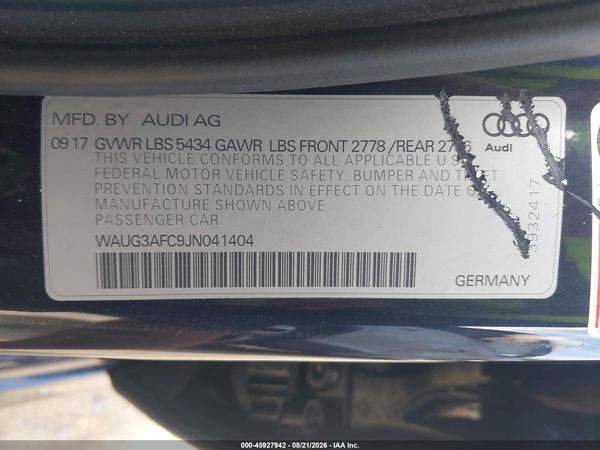 2018 AUDI A6 PREMIUM PLUS