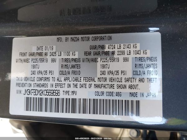2019 MAZDA CX-5 GRAND TOURING — I9