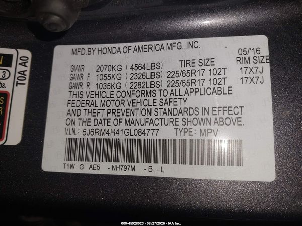 2016 HONDA CR-V SE