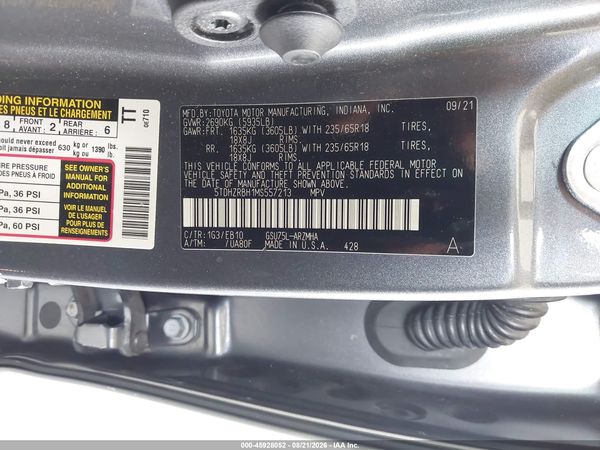 2021 TOYOTA HIGHLANDER XLE — I9
