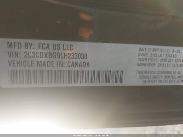 2020 DODGE CHARGER SXT RWD